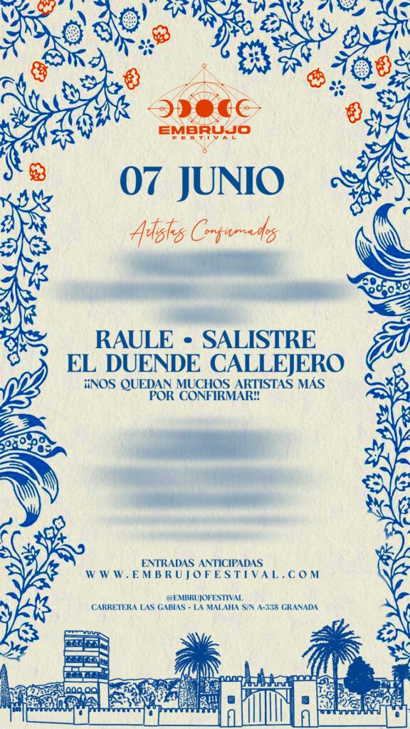 Flyer publicitario para evento en Granada