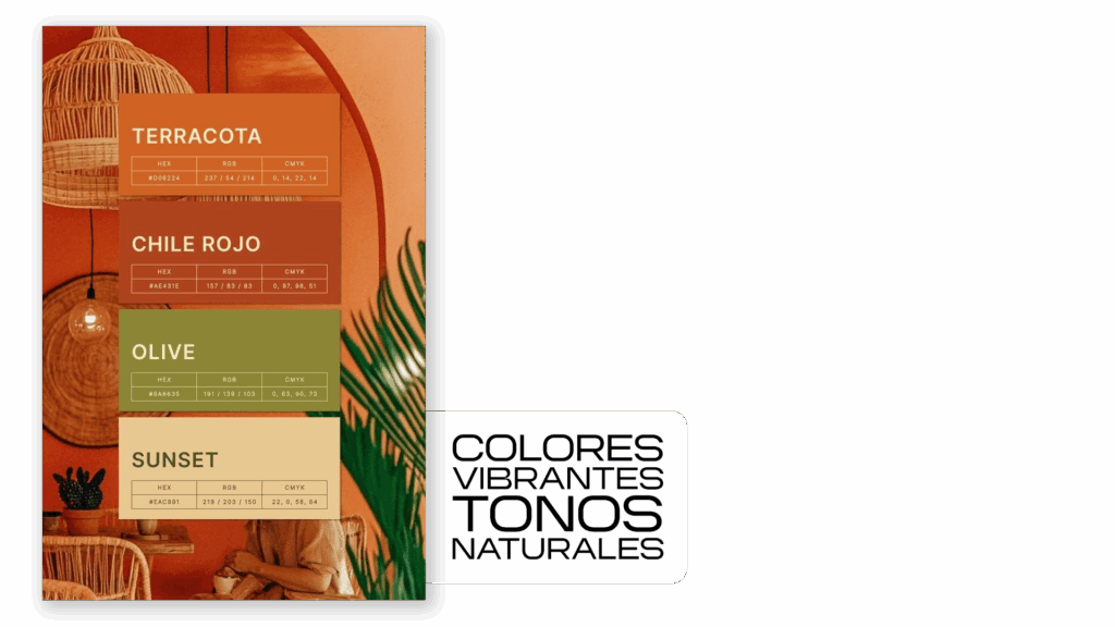 ejemplo de colores vibrantes con tonos naturales